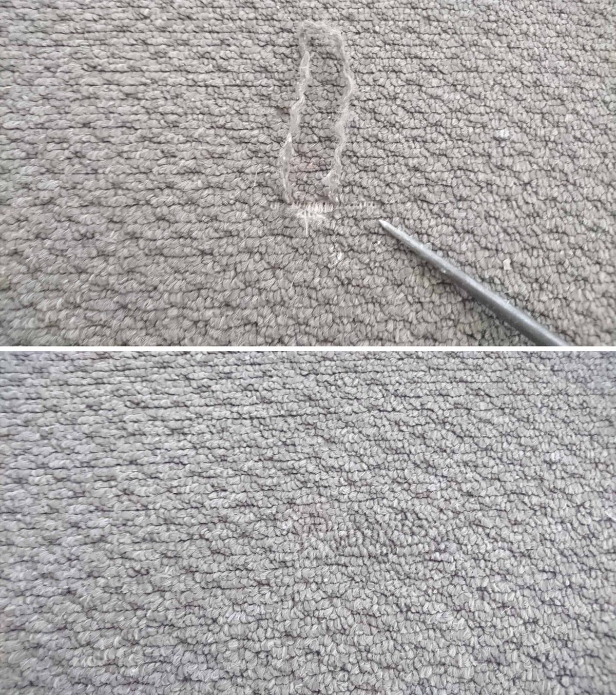 Pulled thread re-tufted