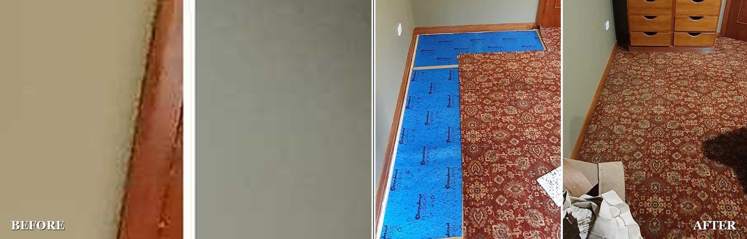 Axminster repair: before and after